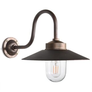 Stallampa Koster svanhals antikbeh. mässing/koppar